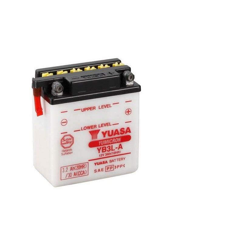 Batería YUASA YB3L-A Dry charged (sin electrolito) - motoscamaralweb.com