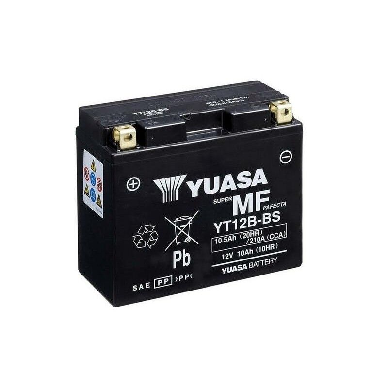 Batería YUASA YT12B-BS Combipack (con electrolito) - motoscamaralweb.com
