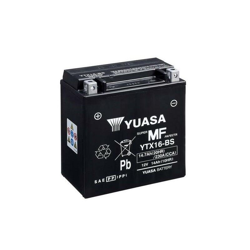 Batería YUASA YTX16-BS Combipack (con electrolito) - motoscamaralweb.com