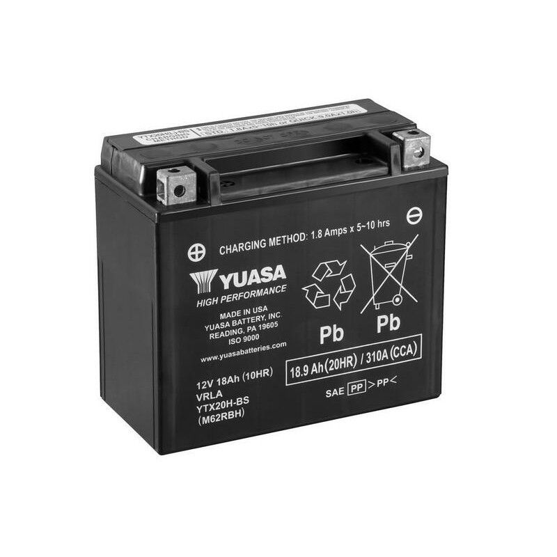 Batería YUASA YTX20H-BS Combipack (con electrolito) - motoscamaralweb.com