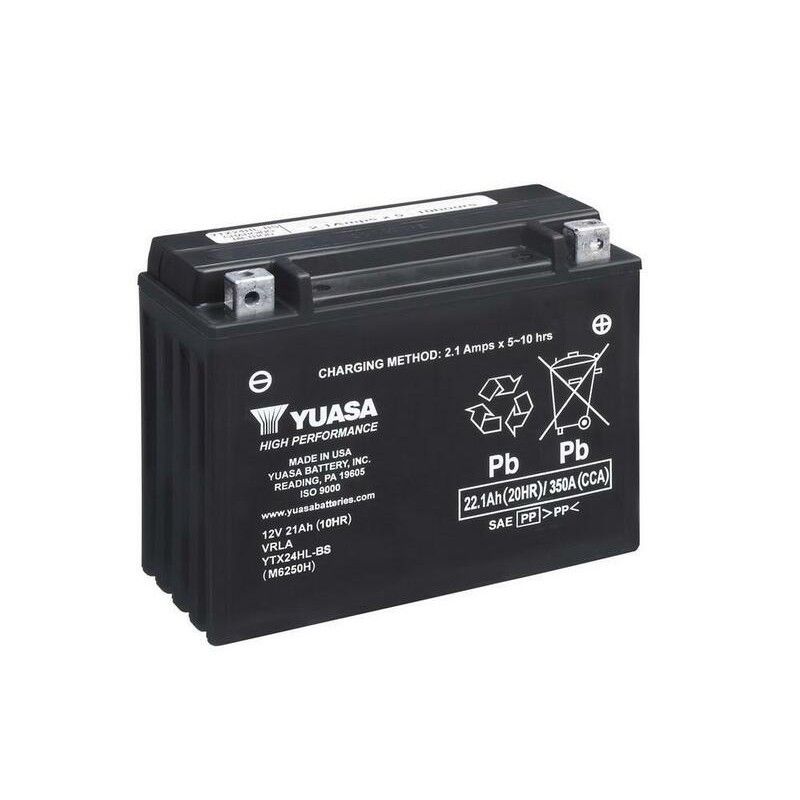 Batería YUASA YTX24HL-BS Combipack (con electrolito) - motoscamaralweb.com