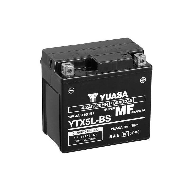 Batería YUASA YTX5L-BS Combipack (con electrolito) - motoscamaralweb.com