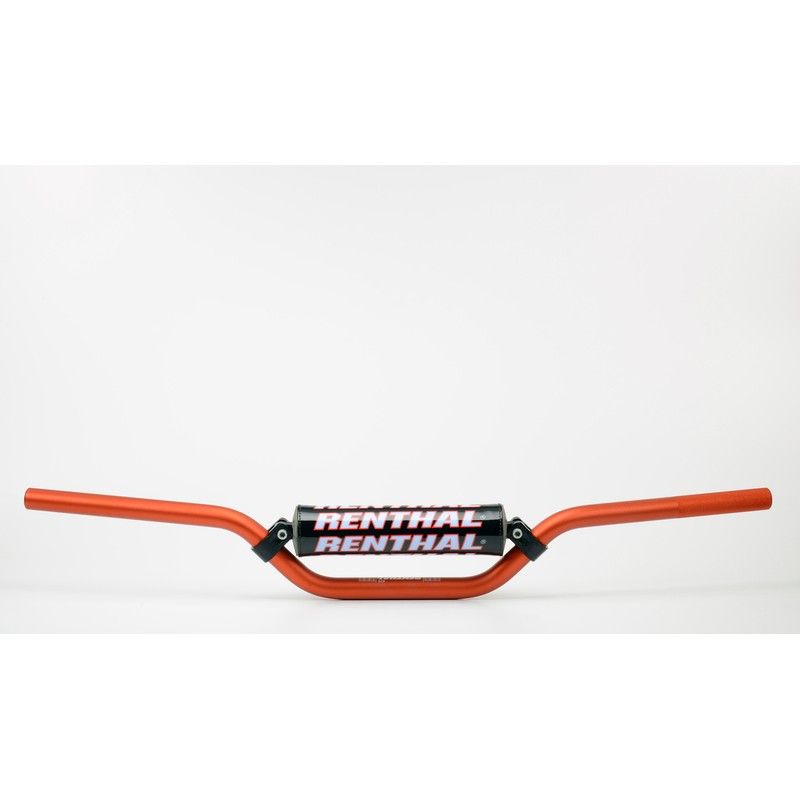 Manillar Renthal motocross SX65 naranja con protector negro 823-01-OR-03-219 - motoscamaralweb.com