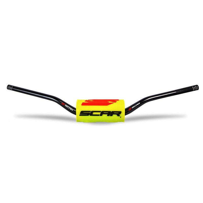 Manillar SCAR O² RC Ø28.6mm -Negro / Protector amarillo - motoscamaralweb.com