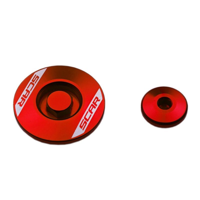 Tapones de motor SCAR - Rojo- motoscamaralweb.com