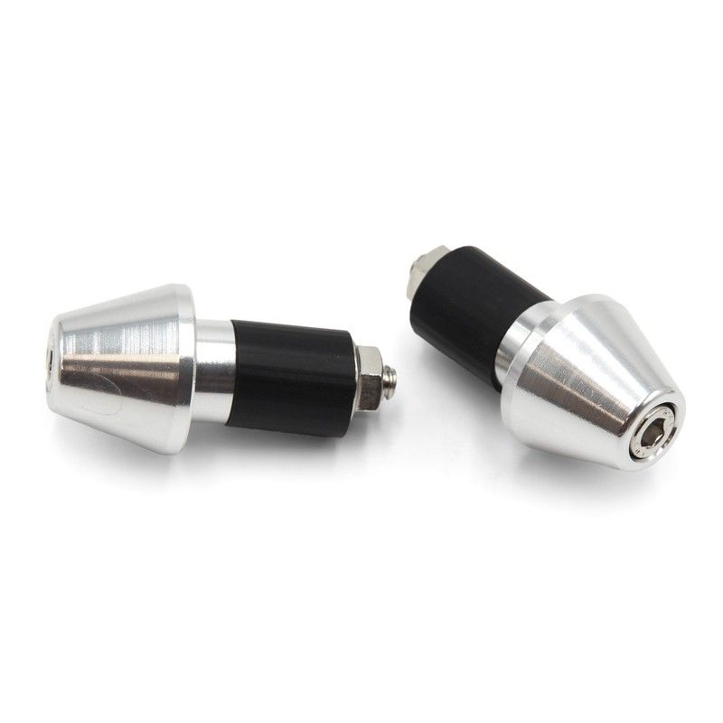 Juego contrapesos manillar V PARTS cónicos aluminio 17.5mm plata - motoscamaralweb.com