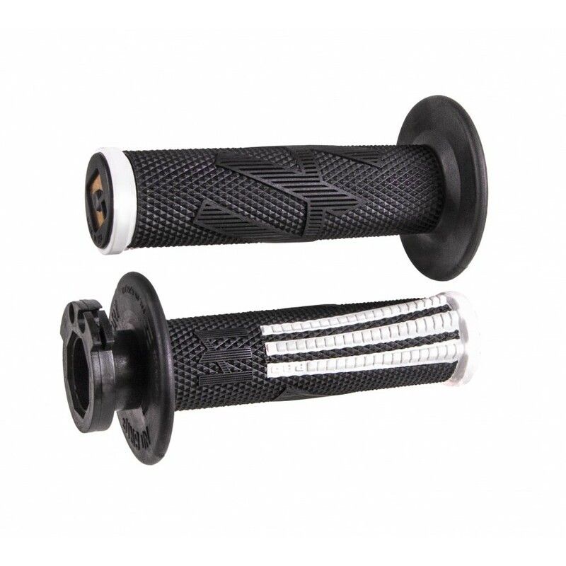Puños ODI Emig Pro V2 Lock-On Negro/Blanco- motoscamaralweb.com