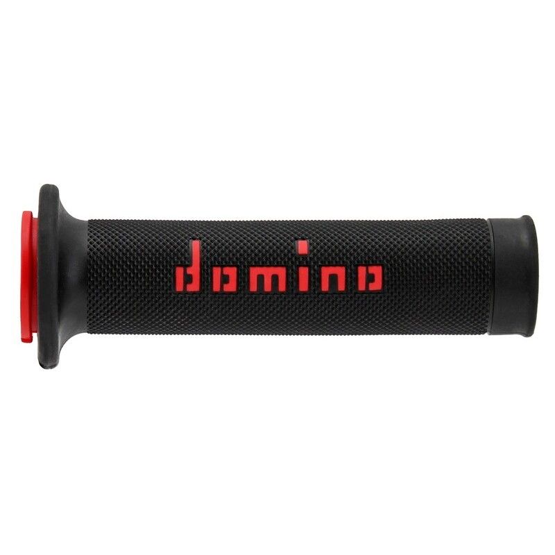 Puños racing DOMINO 126mm negro/rojo A01041C4240- motoscamaralweb.com