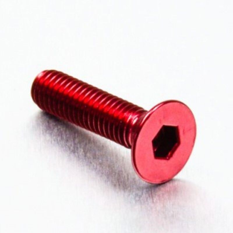Tornillo de Aluminio Pro-bolt avellanado M6 x (1.00mm) x 25mm rojo LCS625R - motoscamaralweb.com