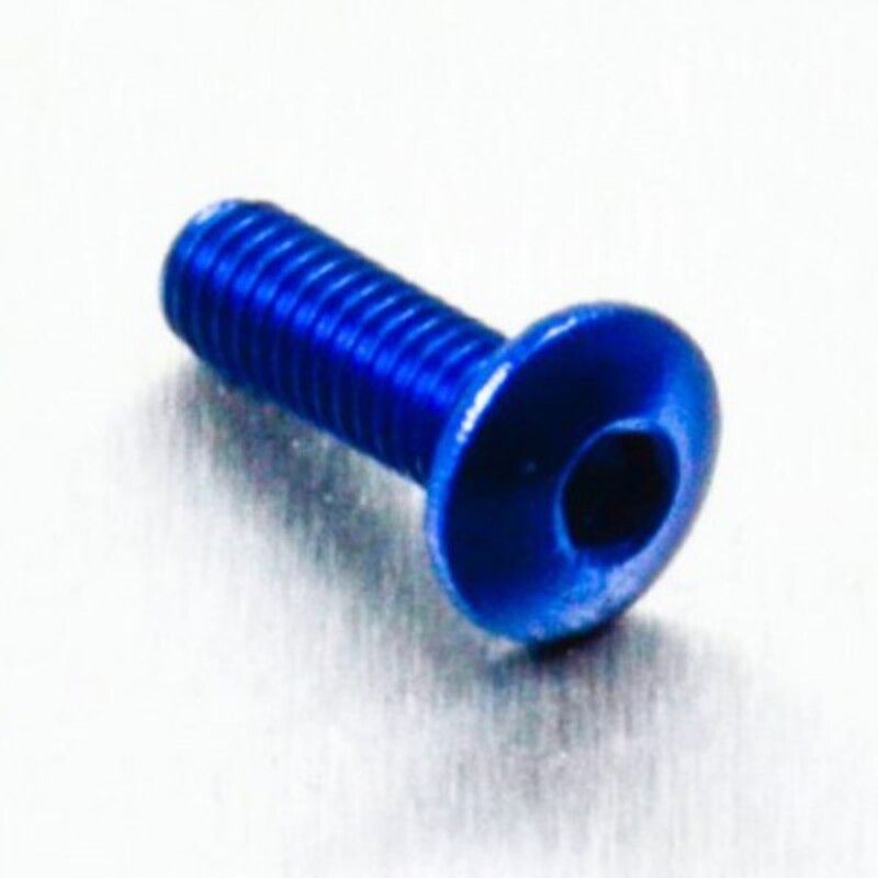 Tornillo de Aluminio Pro-bolt cabeza redondeada M4 x (0.5mm) x 12mm Fine azul LFB412FB - motoscamaralweb.com