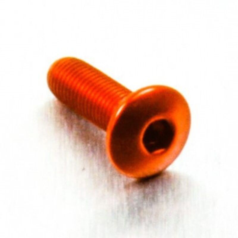Tornillo de Aluminio Pro-bolt cabeza redondeada M4 x (0.5mm) x 12mm Fine naranja LFB412FO - motoscamaralweb.com