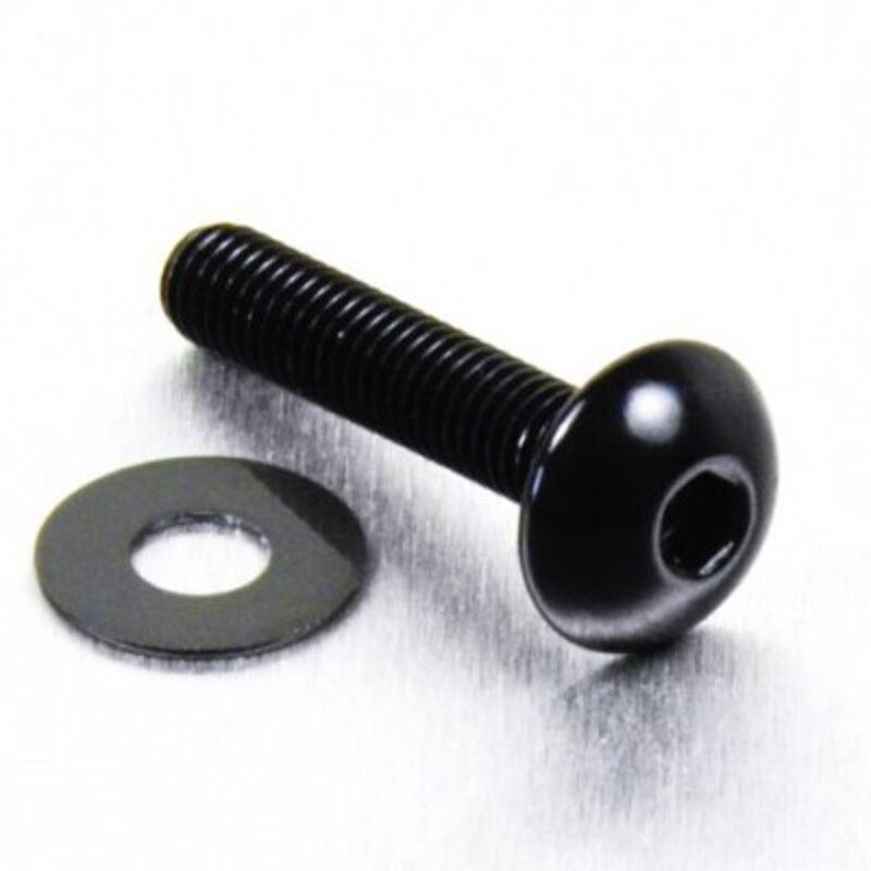 Tornillo de Aluminio Pro-bolt cabeza redondeada M5 x (0.8mm) x 20mm negro LFB520BK - motoscamaralweb.com
