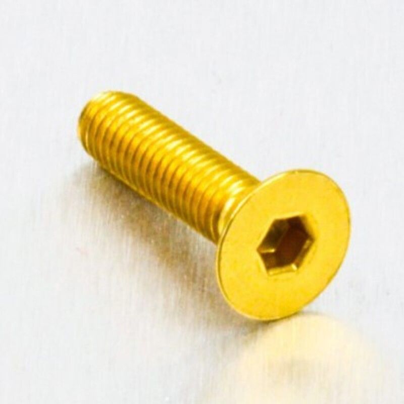 Tornillo de Aluminio Pro-bolt avellanado M5 x (0.8mm) x 20mm oro LCS520G - motoscamaralweb.com