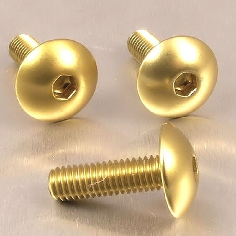 Tornillo de Aluminio Pro-bolt cabeza redondeada M6 x (1.00mm) x 20mm oro LFB620G - motoscamaralweb.com