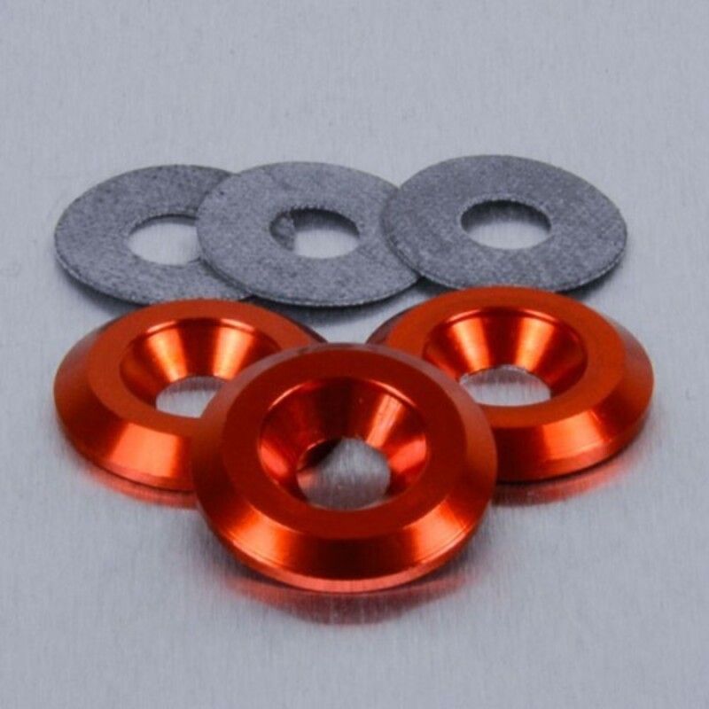 Arandela de Aluminio avellanada M6 naranja LWAC6-22O - motoscamaralweb.com