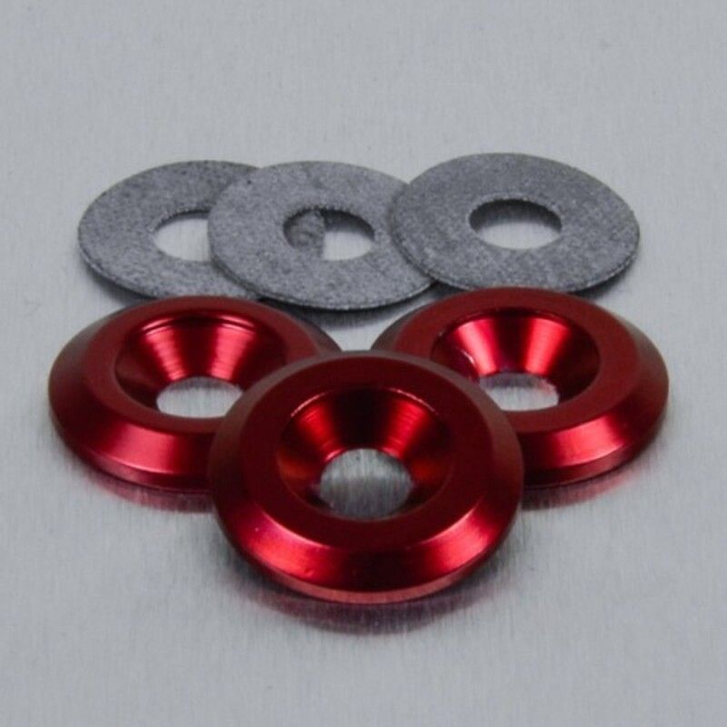Arandela de Aluminio avellanada M6 rojo LWAC6-22R - motoscamaralweb.com