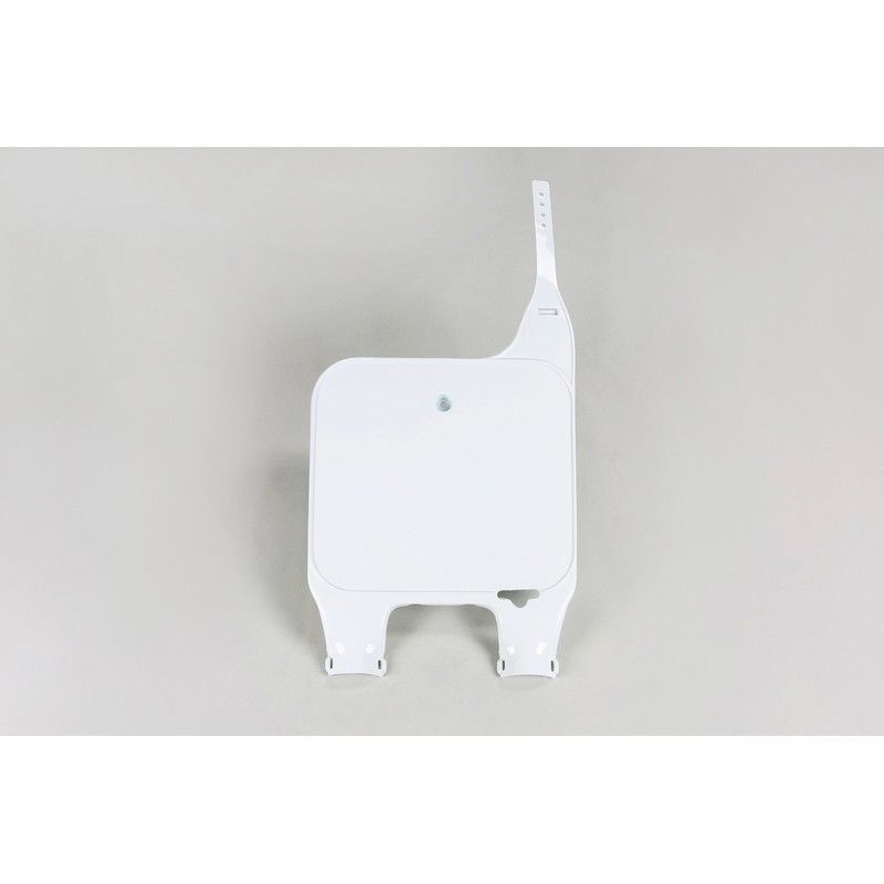 Porta-numeros para horquilla invertida UFO blanco Honda CR125R/250R - motoscamaralweb.com