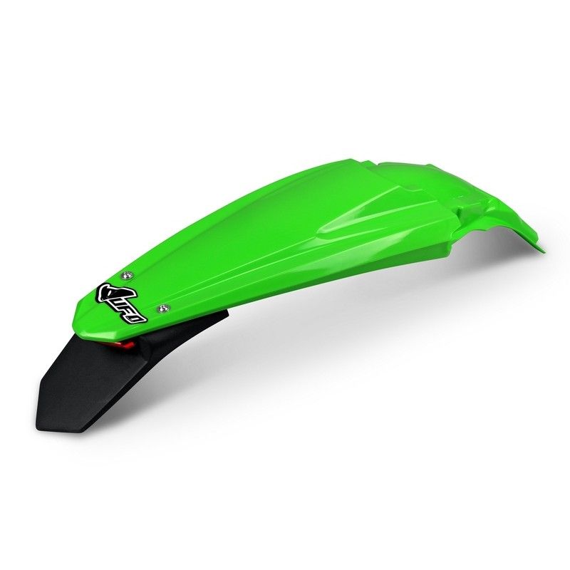 Guardabarros trasero con piloto LED UFO Kawasaki verde KA04735-026 - motoscamaralweb.com