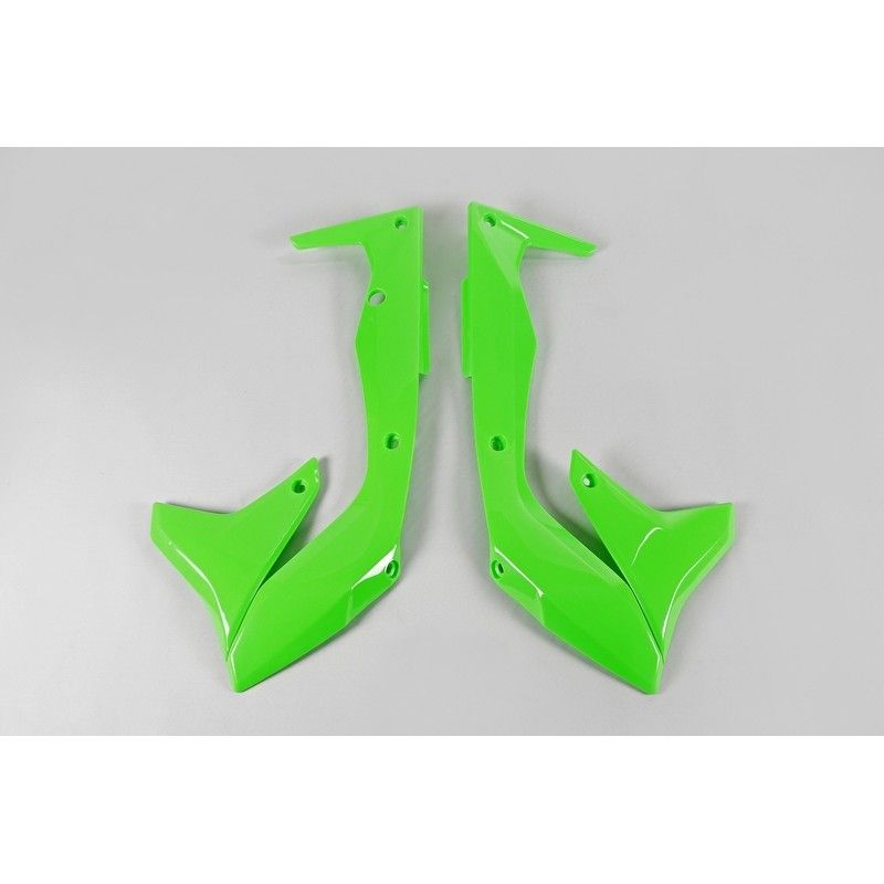 Paneles laterales radiador UFO verde fluor Kawasaki KX450F - motoscamaralweb.com