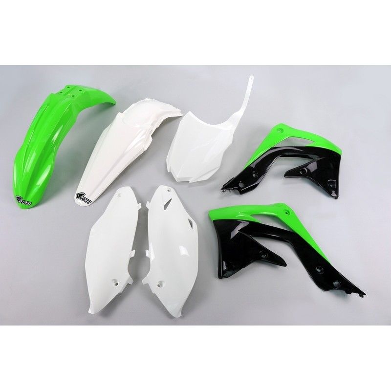 Kit de Plástica UFO OEM Color Green / Blanco / Negro Kawasaki KX86 - motoscamaralweb.com