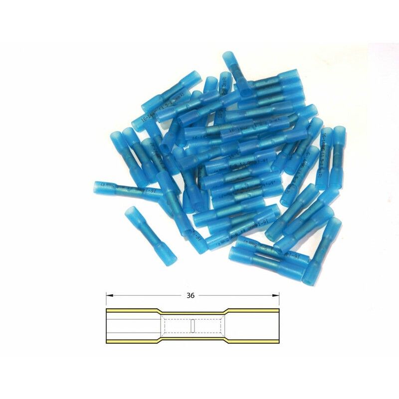 Conector punta-punta termorretráctil BIHR Ø1.5/2.5mm² - 50uds transparente azul - motoscamaralweb.com