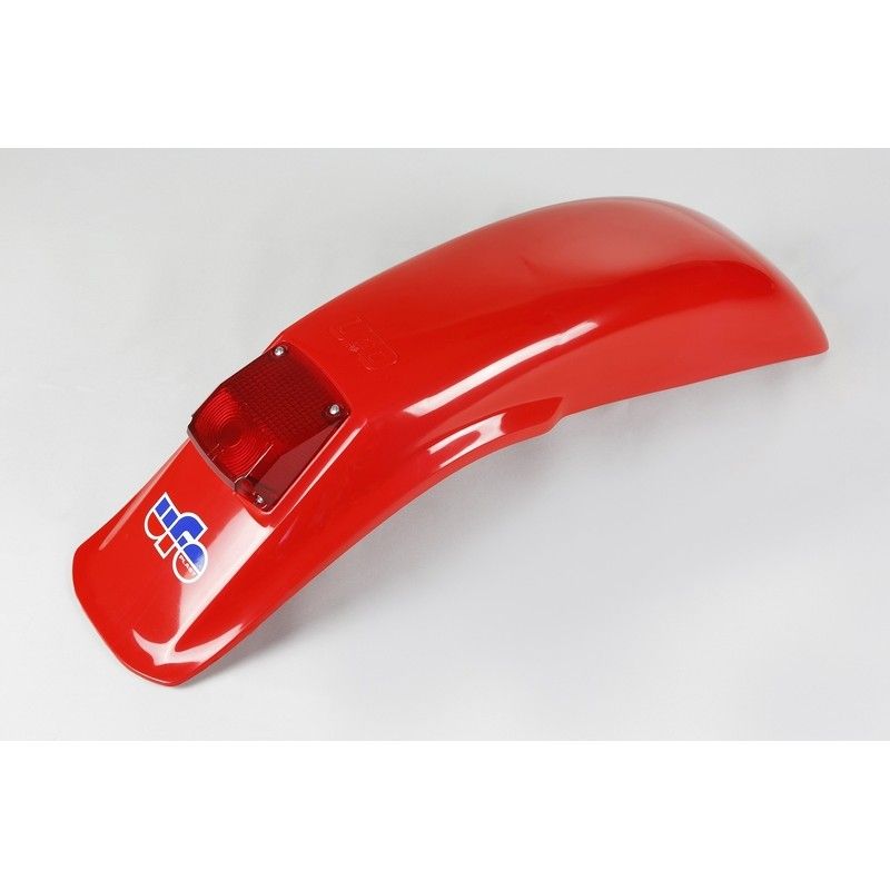 Guardabarros trasero universal UFO enduro con luz 125cc-250cc-500cc (1983-1993) rojo ME08027-B - motoscamaralweb.com
