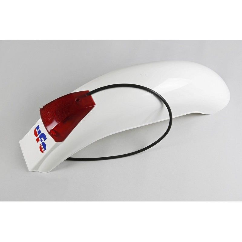 Guardabarros trasero universal UFO Preston con luz (1975-1979) blanco ME08031-W - motoscamaralweb.com