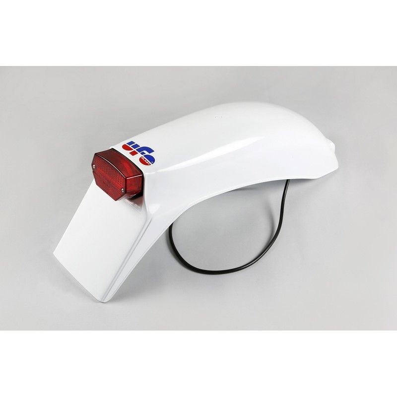 Guardabarros trasero Fantic con luz 50cc-75cc-80cc-125cc (79-82)Laverda 125cc (78-81) Color Blanco - motoscamaralweb.com