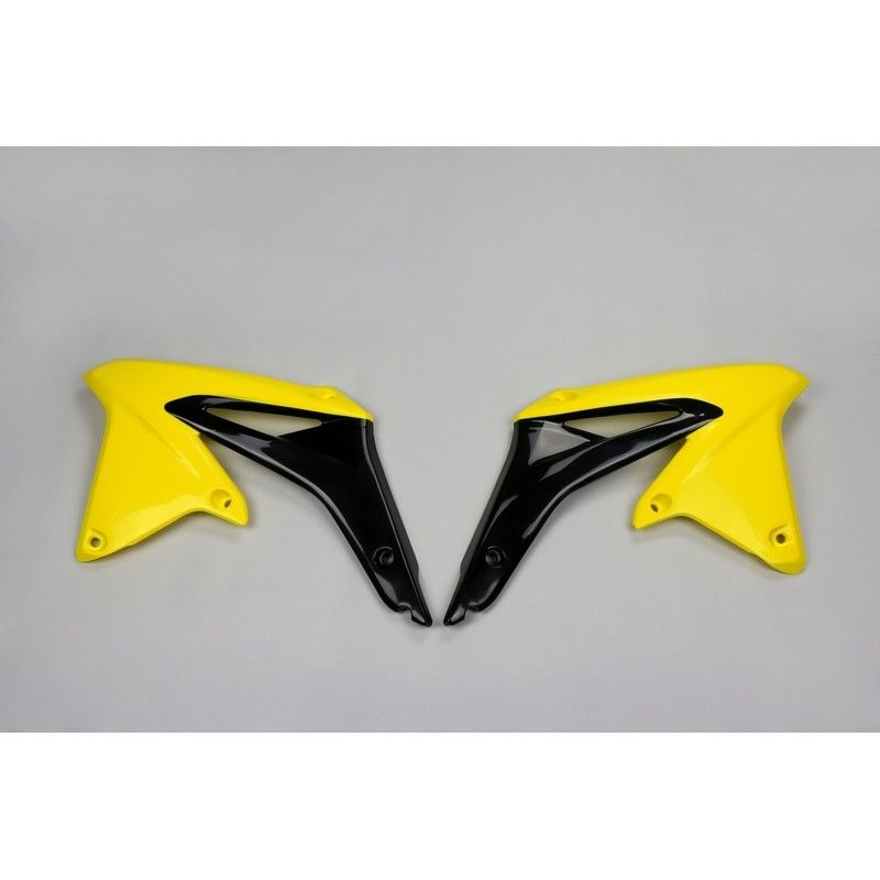 Plásticos laterales de radiador UFO Suzuki amarillo SU04927-102 - motoscamaralweb.com