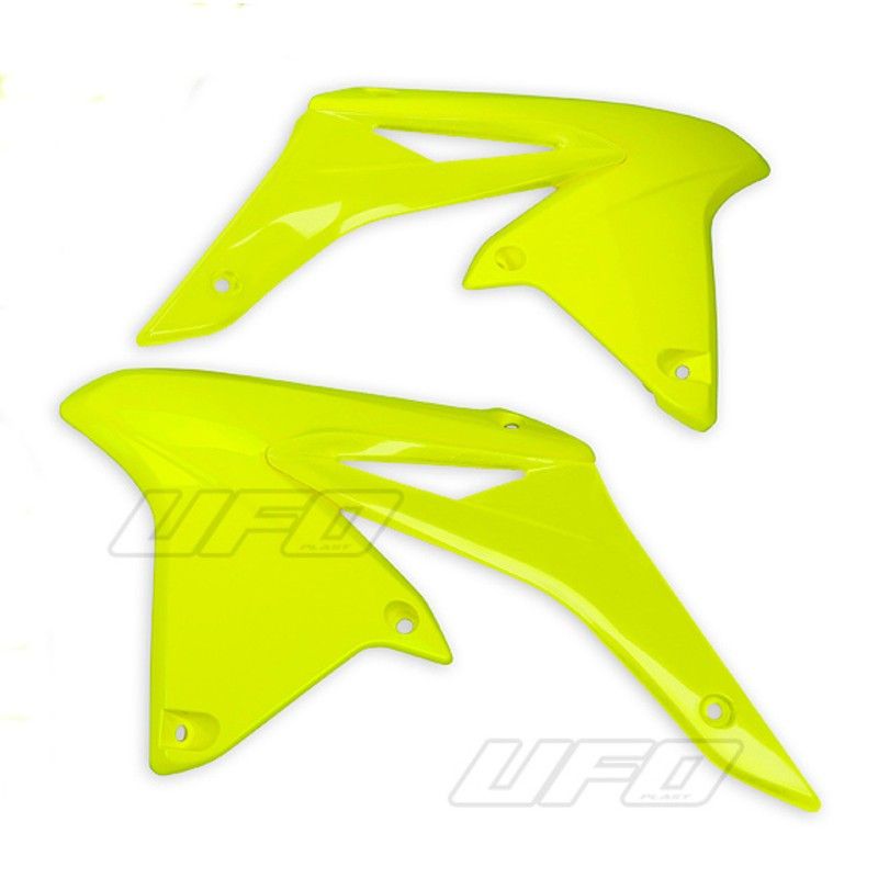 Plásticos laterales de radiador UFO Suzuki amarillo fluor - motoscamaralweb.com