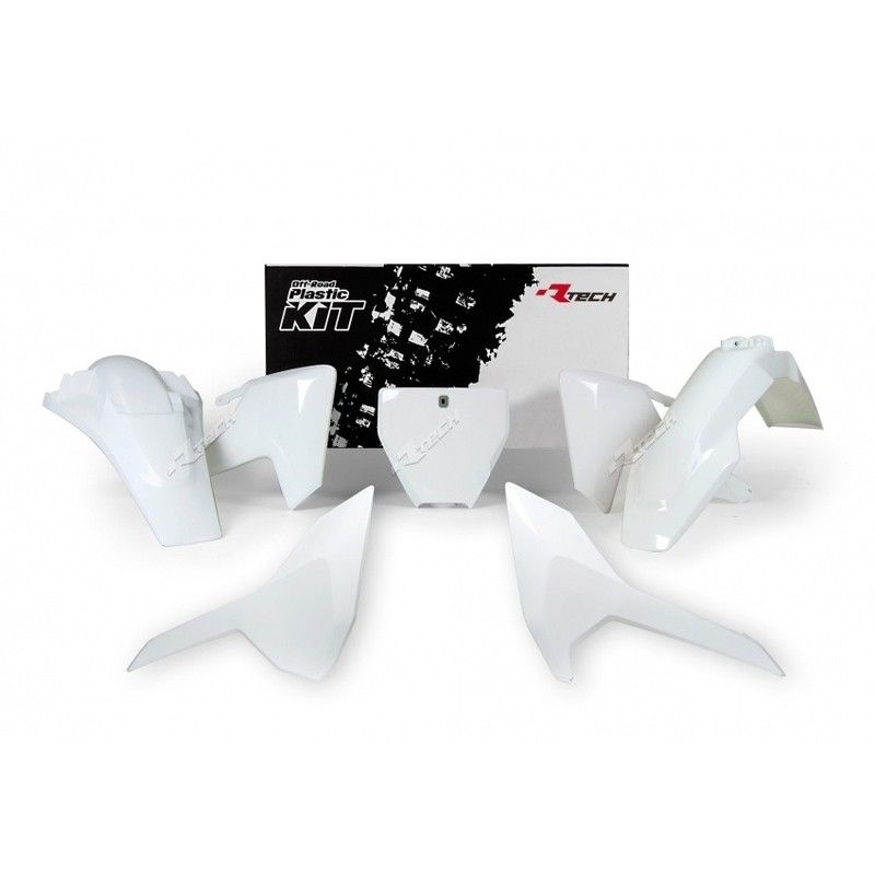 Kit de plástica RACETECH (5 piezas) - Blanco - motoscamaralweb.com