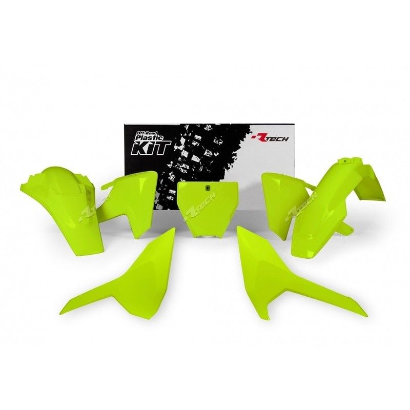 Kit de plástica RACETECH (5 piezas) - Amarillo flúor - motoscamaralweb.com