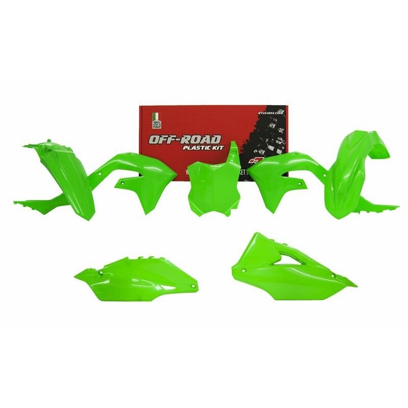 Kit de plástica RACETECH (5 piezas) - Verde flúor - motoscamaralweb.com