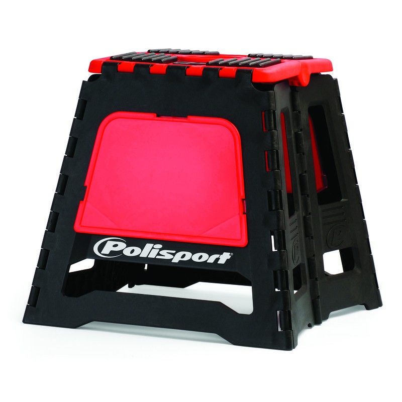 Caballete plegable de plástico Polisport rojo 8981500004 - motoscamaralweb.com