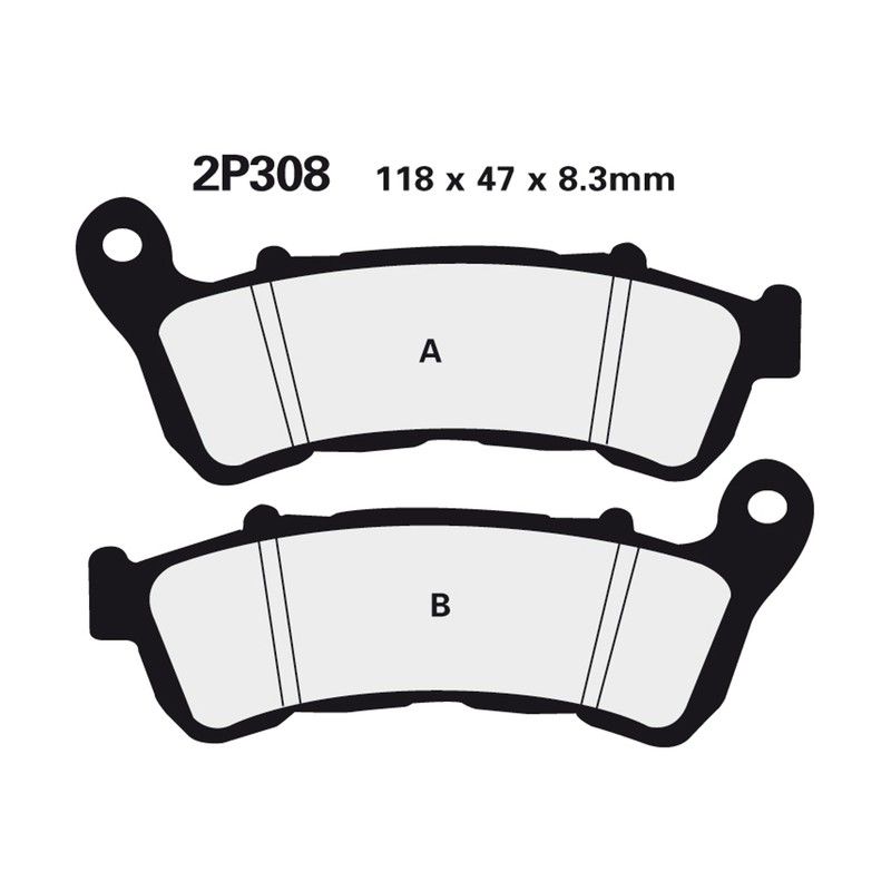 Juego pastillas de freno NISSIN 2P308NS Del. GZ125 Marauder - motoscamaralweb.com