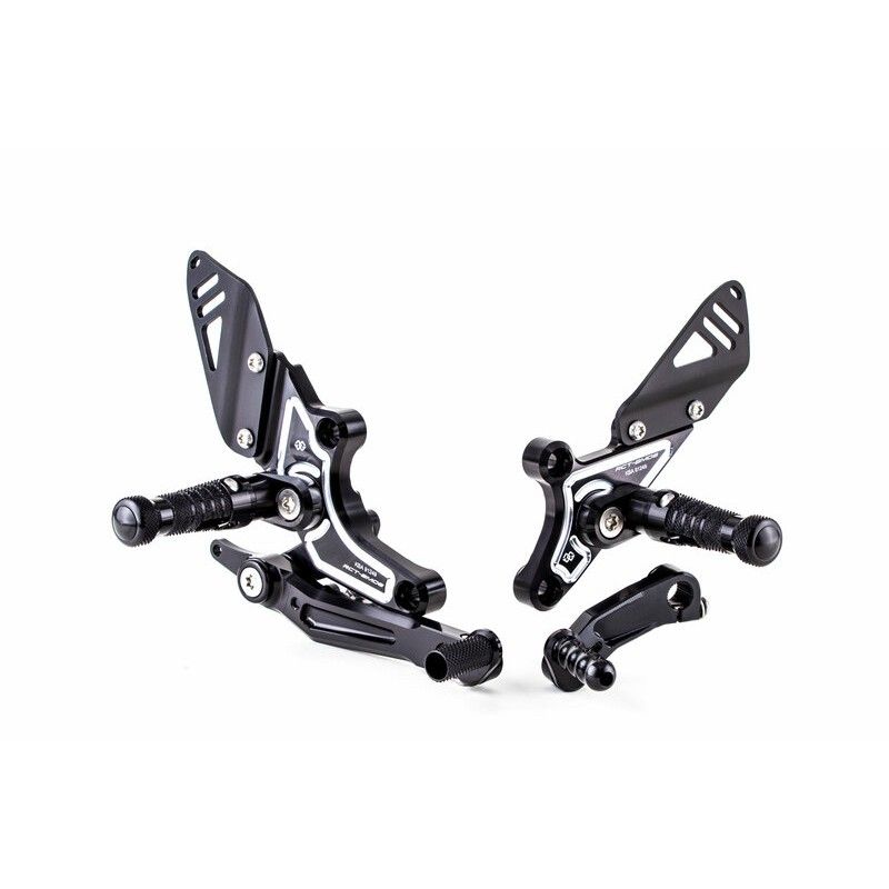 Estriberas retrasadas GILLES RCT10. negro / plata - motoscamaralweb.com