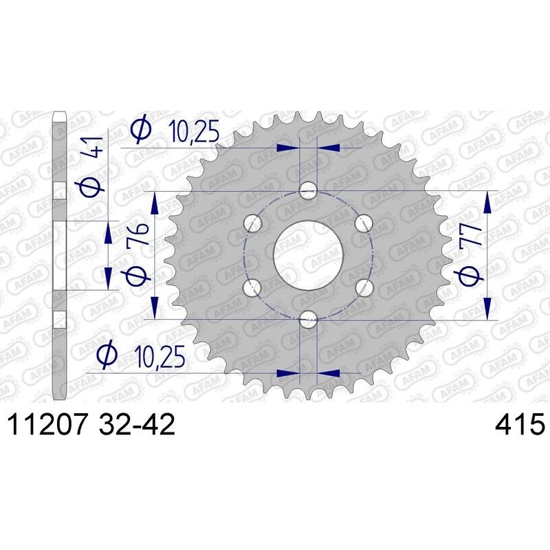 Corona AFAM aluminio ultraligera 11207 - Paso 415 - motoscamaralweb.com
