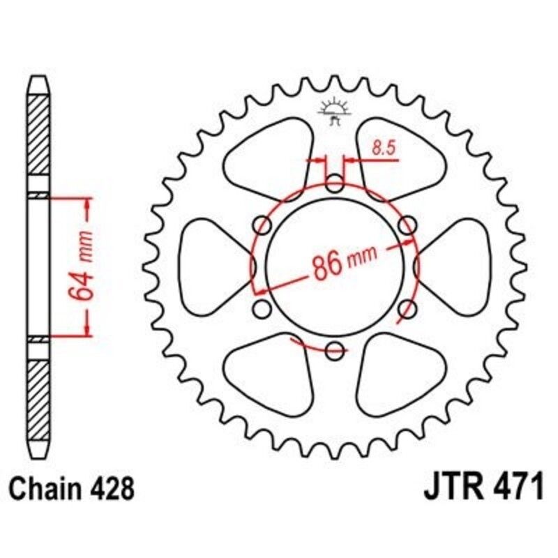 Corona JT 471 de acero con 45 dientes - motoscamaralweb.com