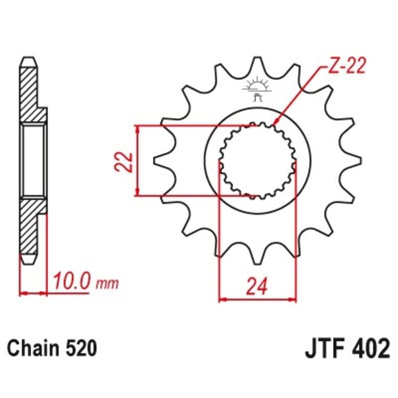 Piñón con goma anti-ruido JT SPROCKETS acero 402 - 520 - motoscamaralweb.com