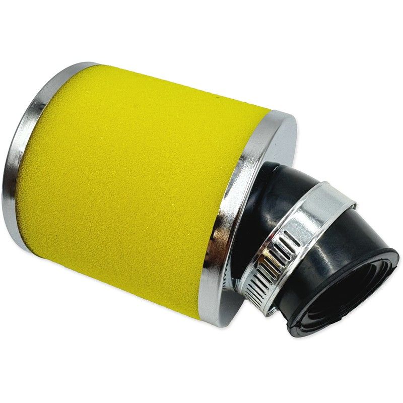 Filtro de aire V PARTS espuma 80x80mm Ø28/35mm inclinado 45° - Amarillo - motoscamaralweb.com