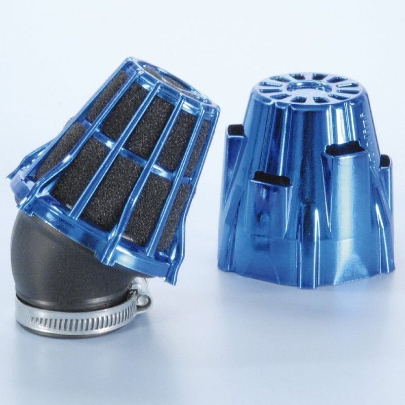 Filtro de potencia Polini cromado azul. curvado 30 Ø46 (2030162) - motoscamaralweb.com