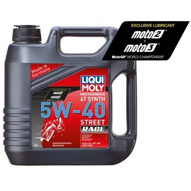 Garrafa de 4L aceite Liqui Moly 100% sintético 5W-40 Street Race - motoscamaralweb.com