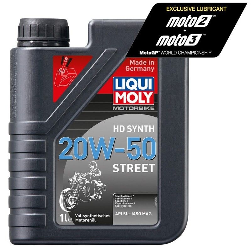 Bote 1L de aceite Liqui Moly 100% sintético 20W-50 STREET - motoscamaralweb.com