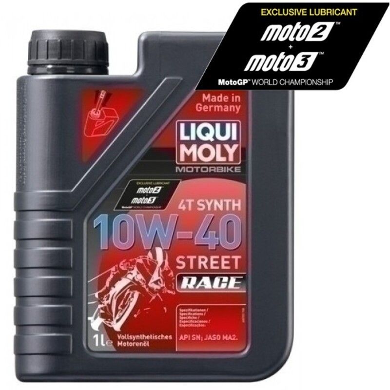 Botella 1L aceite Liqui Moly 100% sintético 4T 10W-40 Street Race - motoscamaralweb.com