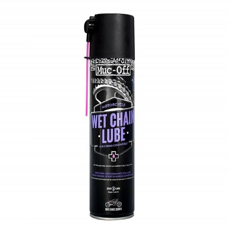 Grasa de cadena Muc-Off Wet Chain Lube Spray 400ml (para húmedo) - motoscamaralweb.com