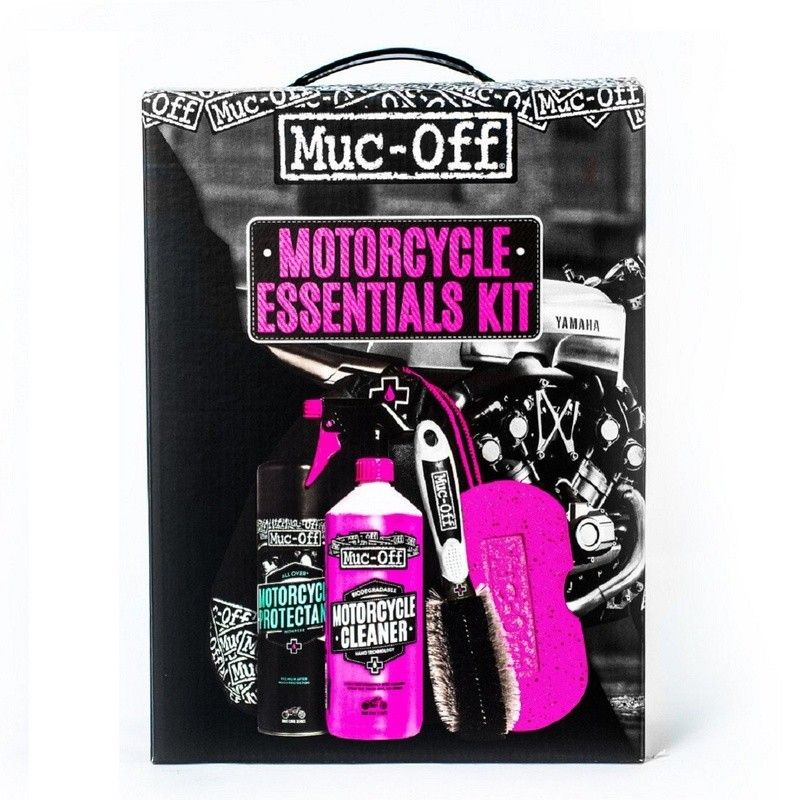 Kit completo de limpieza MUC-OFF: Protector. limpiador. esponja y cepillo - motoscamaralweb.com