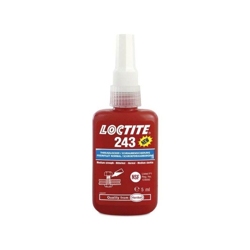 Fijador de roscas de media resistencia LOCTITE 243 botella 5ML - motoscamaralweb.com