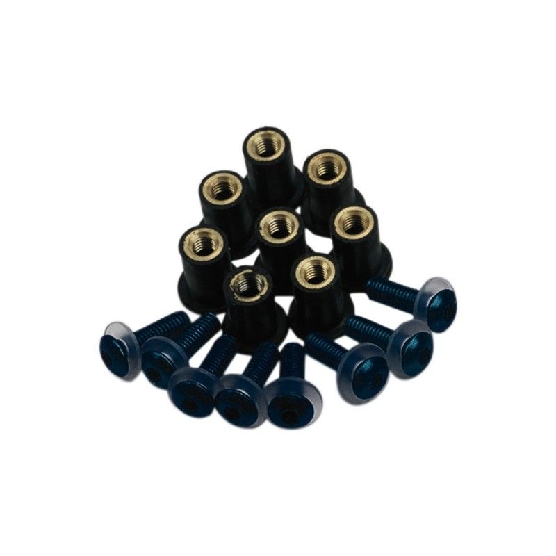 Juego de tornillos para cúpula OXFORD negro - 8 unidades - motoscamaralweb.com