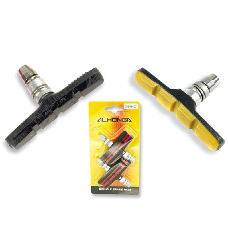 ALHONGA Juego de 4 zapatas de freno V-Brake. Rojo - motoscamaralweb.com