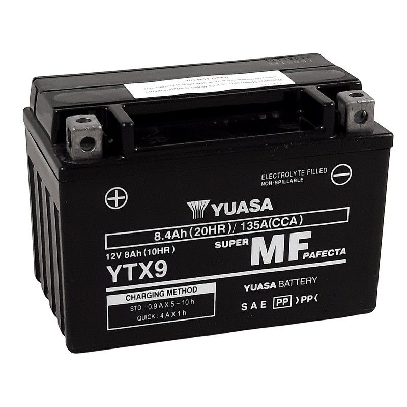 Batería YUASA W/C activada de fábrica sin mantenimiento - YTX9 (FA) - motoscamaralweb.com